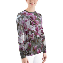 Load image into Gallery viewer, Women&#39;s Rash Guard - Japanese Magnolia - Jane Magnolia  - Pink Floral