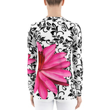 Load image into Gallery viewer, Women&#39;s Rash Guard - Water Lily - Pink Floral Shirt - UPF Shirt