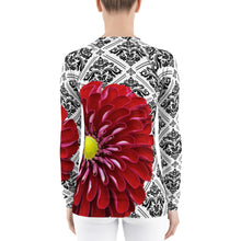 Load image into Gallery viewer, Red - Red Floral Shirt - Red Floral UPF Shirt - Tennis Shirt - Tennis Theme Shirt