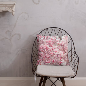 Premium Pillow - Japanese Magnolia - Japanese Magnolias - Spring - Pink Flower - Pink Floral - Floral - Pink Gift - Magnolia - Pink Magnolia - Pink Magnolias