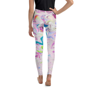 Youth Leggings - Abstract Pink Pastel