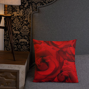 Premium Pillow - Reversible  Peacock and Roses
