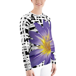 Purple Water Lily UPF Shirt - Sun Shirt - UPF Shirt - Floral UPF Shirt