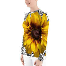 Load image into Gallery viewer, Rash guard - Swim Shirt - Sun Shirt - UPF Shirt - Sunflower Floral Shirt