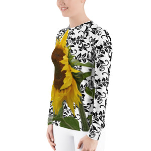 Women's Rash Guard - Sunflower - Sunflower Shirt - Sun Protection Shirt