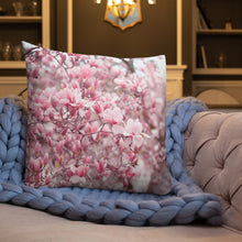 Load image into Gallery viewer, Premium Pillow - Japanese Magnolia - Japanese Magnolias - Spring - Pink Flower - Pink Floral - Floral - Pink Gift - Magnolia - Pink Magnolia - Pink Magnolias