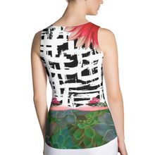 Load image into Gallery viewer, Pig and Succulent Tank Top - Athletic Shirt - Running Shirt