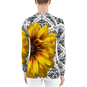 Rash guard - Swim Shirt - Sun Shirt - UPF Shirt - Sunflower Floral Shirt