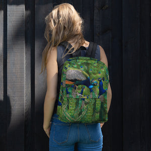 All-Over Print Backpack- Peacocks Galore!  Peacock Parade