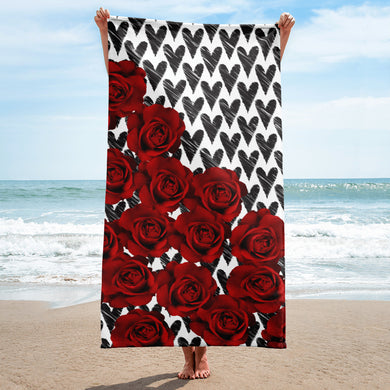 Towel - Beautiful Hearts and Roses Towel